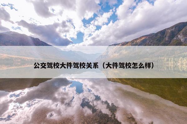 公交驾校大件驾校关系（大件驾校怎么样）