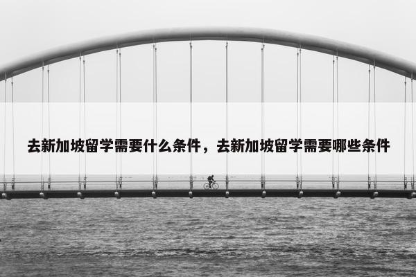去新加坡留学需要什么条件，去新加坡留学需要哪些条件