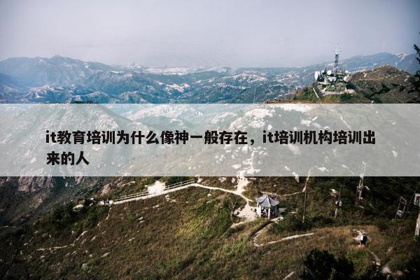 it教育培训为什么像神一般存在，it培训机构培训出来的人