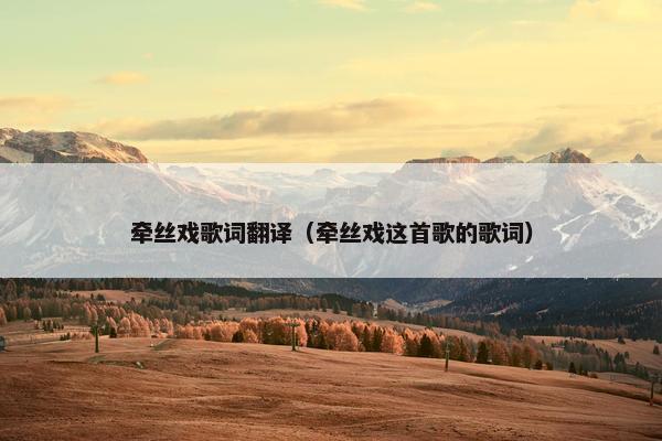 牵丝戏歌词翻译（牵丝戏这首歌的歌词）