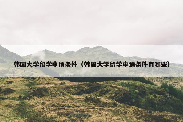 韩国大学留学申请条件（韩国大学留学申请条件有哪些）