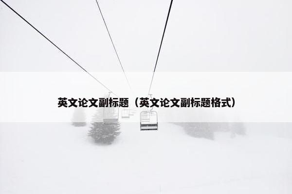 英文论文副标题（英文论文副标题格式）