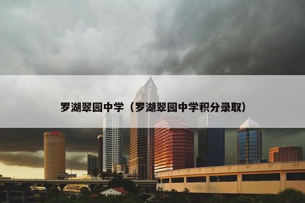 罗湖翠园中学（罗湖翠园中学积分录取）