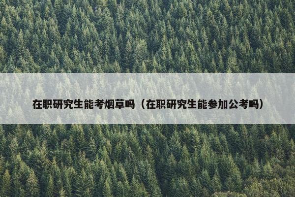 在职研究生能考烟草吗（在职研究生能参加公考吗）