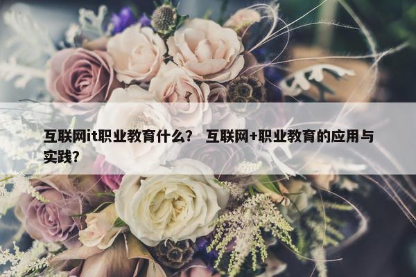 互联网it职业教育什么？ 互联网+职业教育的应用与实践？