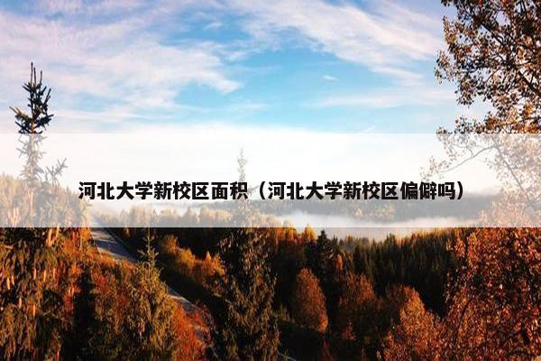 河北大学新校区面积（河北大学新校区偏僻吗）