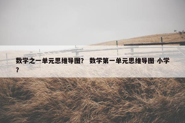 数学之一单元思维导图？ 数学第一单元思维导图 小学？