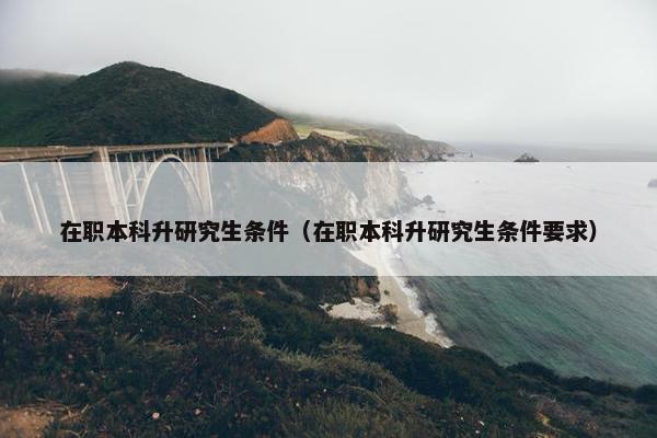 在职本科升研究生条件（在职本科升研究生条件要求）