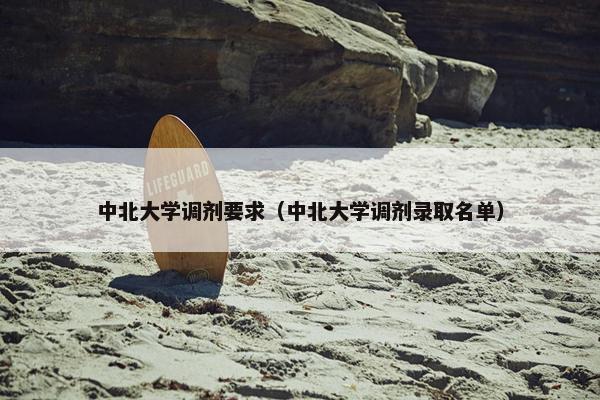 中北大学调剂要求（中北大学调剂录取名单）