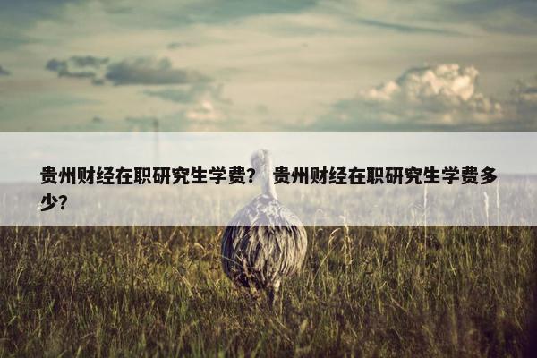 贵州财经在职研究生学费？ 贵州财经在职研究生学费多少？