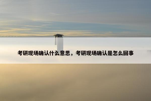 考研现场确认什么意思，考研现场确认是怎么回事