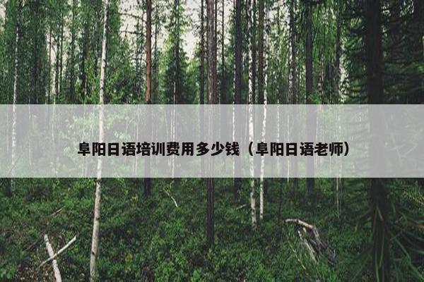 阜阳日语培训费用多少钱（阜阳日语老师）