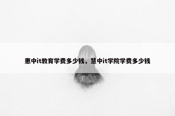 惠中it教育学费多少钱，慧中it学院学费多少钱