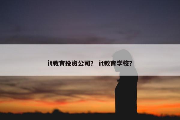 it教育投资公司？ it教育学校？