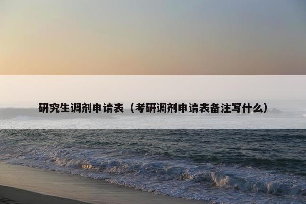 研究生调剂申请表（考研调剂申请表备注写什么）