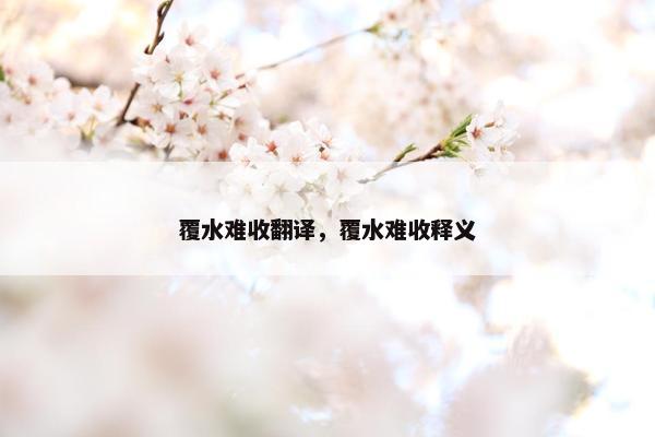 覆水难收翻译，覆水难收释义