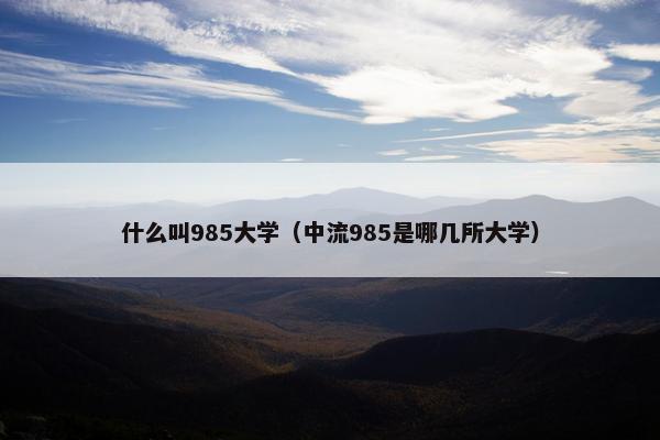 什么叫985大学（中流985是哪几所大学）
