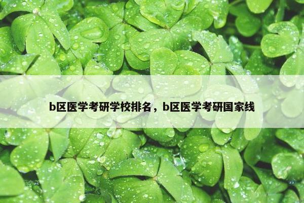 b区医学考研学校排名，b区医学考研国家线