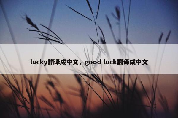lucky翻译成中文，good luck翻译成中文