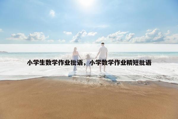 小学生数学作业批语，小学数学作业精短批语