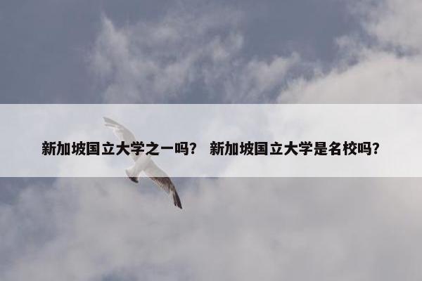 新加坡国立大学之一吗？ 新加坡国立大学是名校吗？