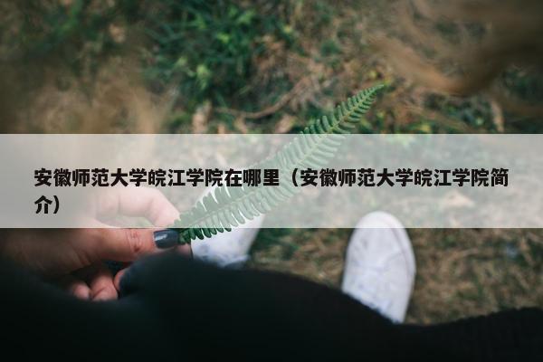 安徽师范大学皖江学院在哪里（安徽师范大学皖江学院简介）