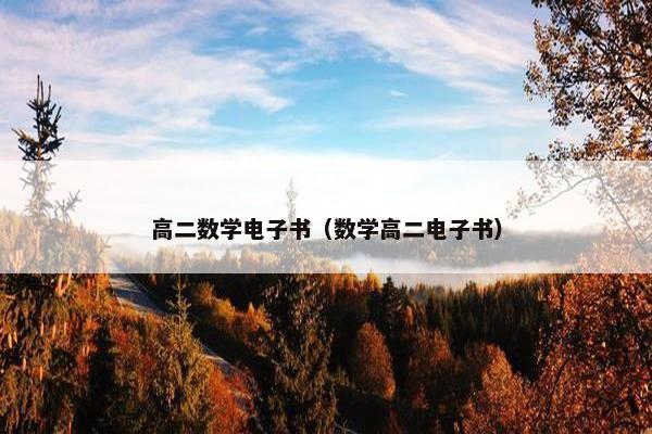 高二数学电子书（数学高二电子书）