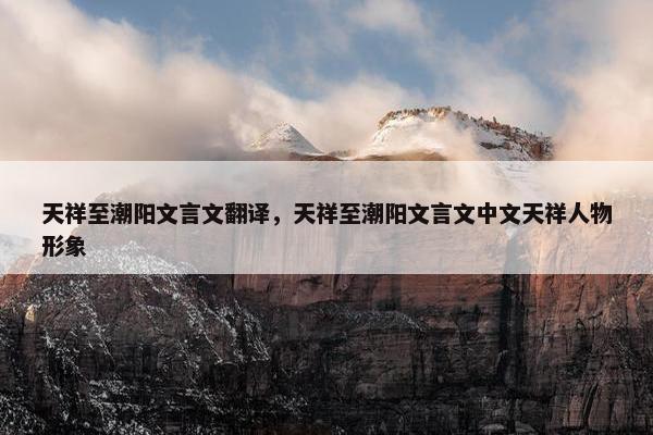 天祥至潮阳文言文翻译，天祥至潮阳文言文中文天祥人物形象