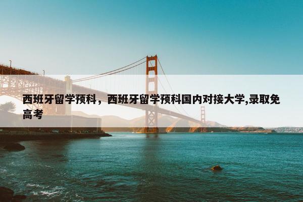 西班牙留学预科，西班牙留学预科国内对接大学,录取免高考