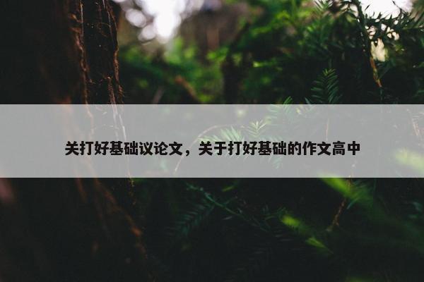 关打好基础议论文，关于打好基础的作文高中